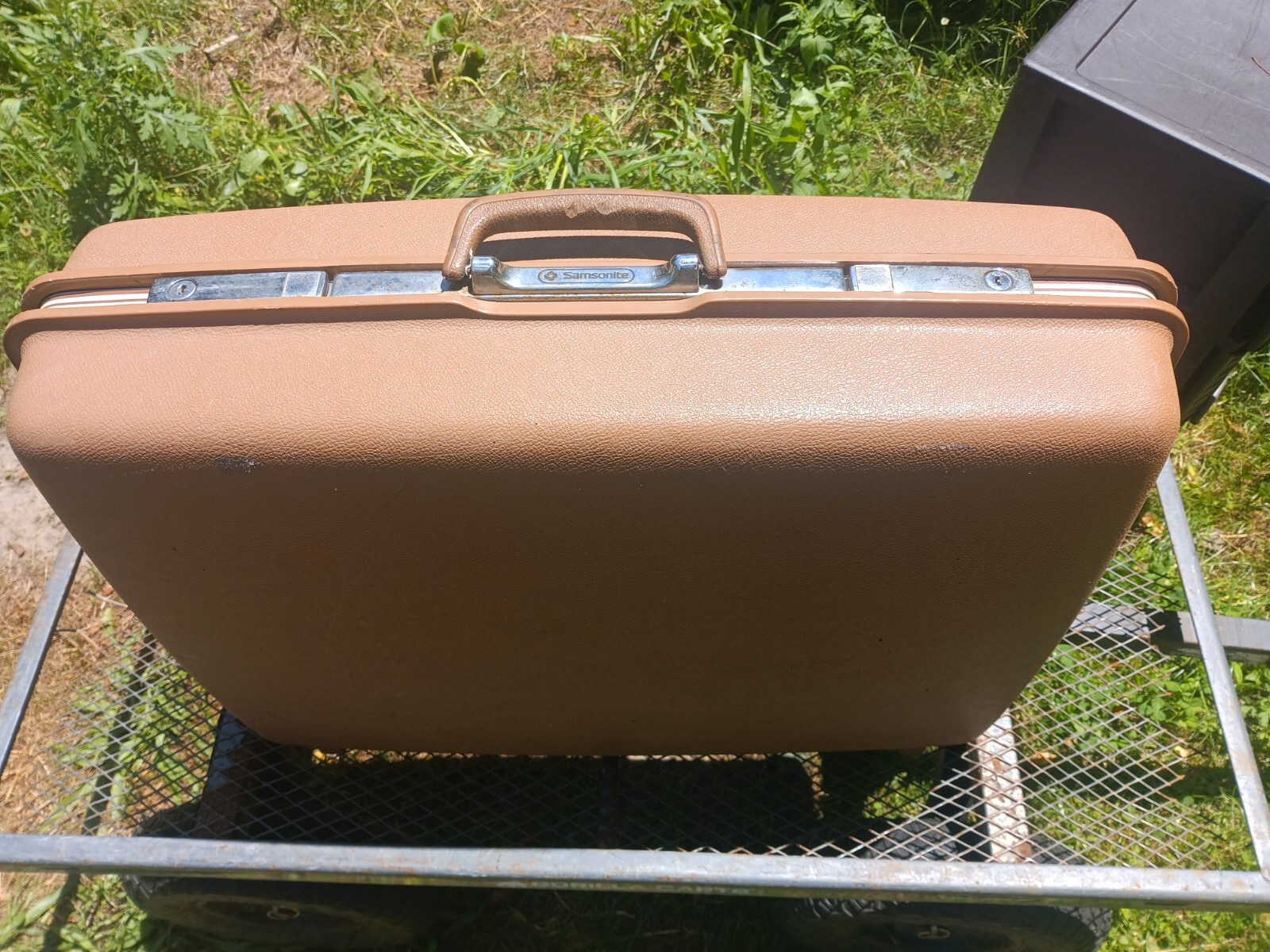 Vintage Samsonite Concord Tan Hard Shell Luggage 26” Suitcase Case W Key 26x21x8