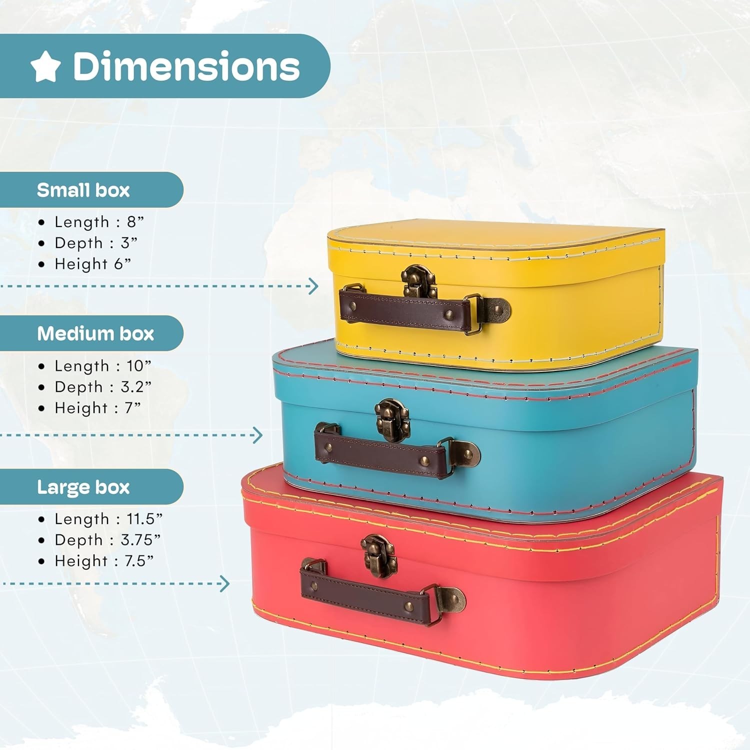 Paperboard Vintage Suitecase – Pack of 3 Decorative Vintage Luggage