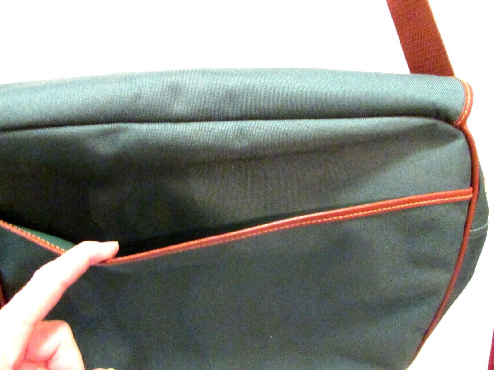 Vtg Ralph Lauren Polo Fragrances Large Green Canvas Shoulder Messenger Bag