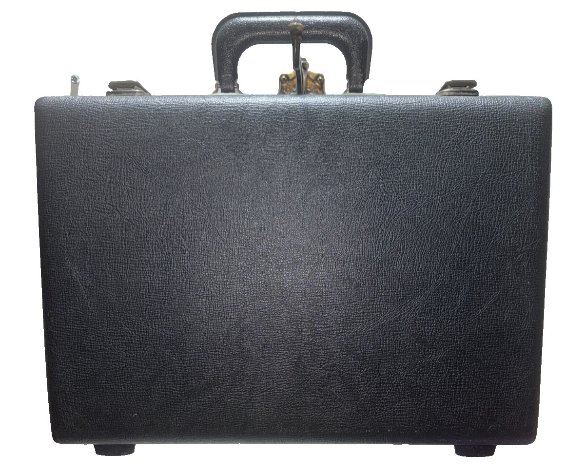 Vintage Maximillian Dark Gray Hardshell Briefcase Lockable W/ Keys