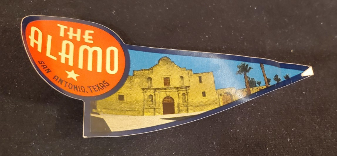 Vintage The Alamo San Antonio Texas window/suitcase decal (File #5)