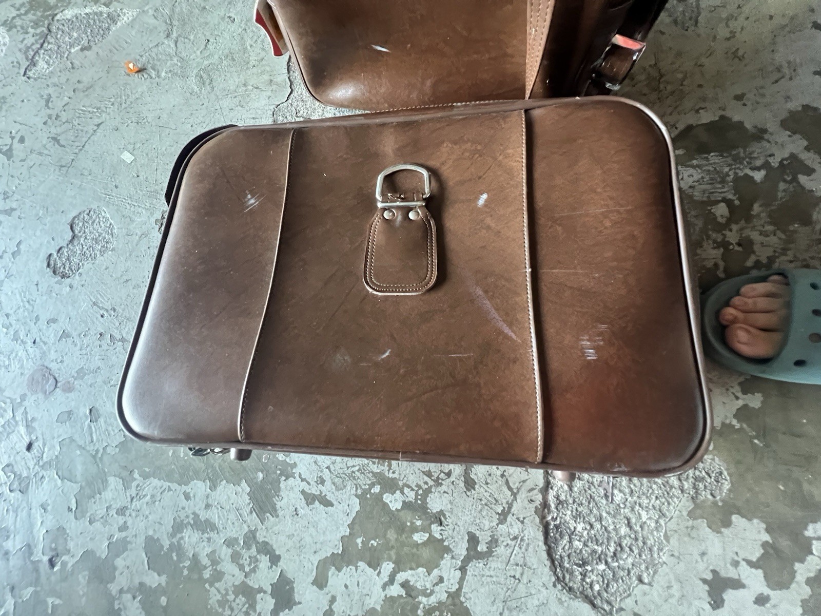American Tourister Vintage Leather Suitcase Brown 4 Pieces Luggage Set Travel