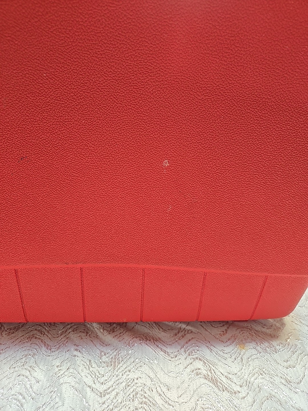 Vintage Sears Forecast Suitcase Red 21” Hard Case Luggage Mid Century No Key MCM