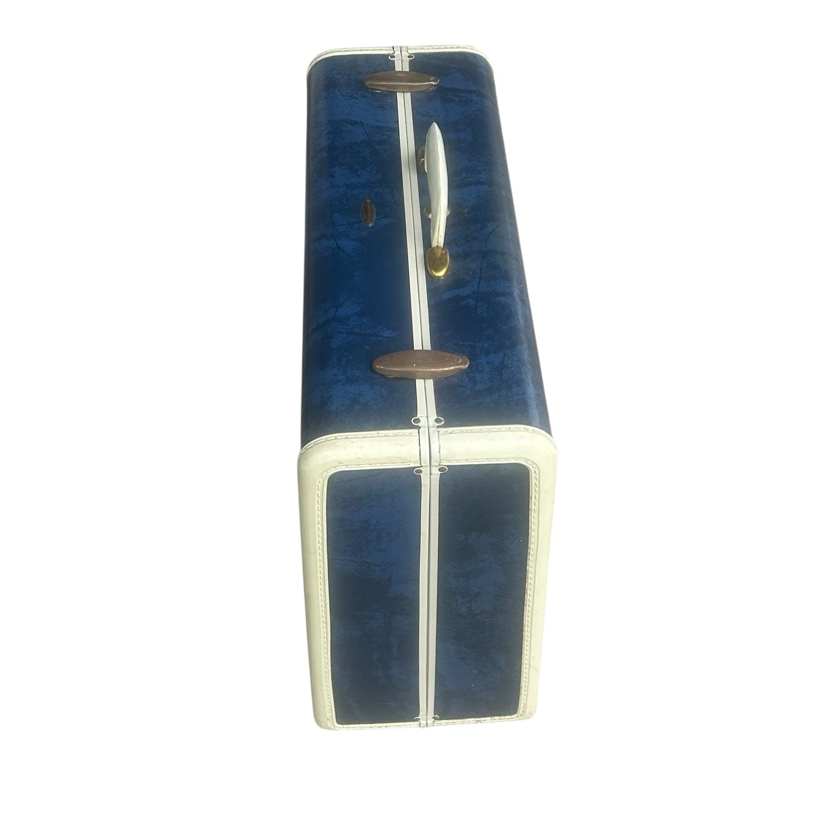 Vintage Samsonite Blue Marble Suitcase Suitcase Key Hangers 50s 21”