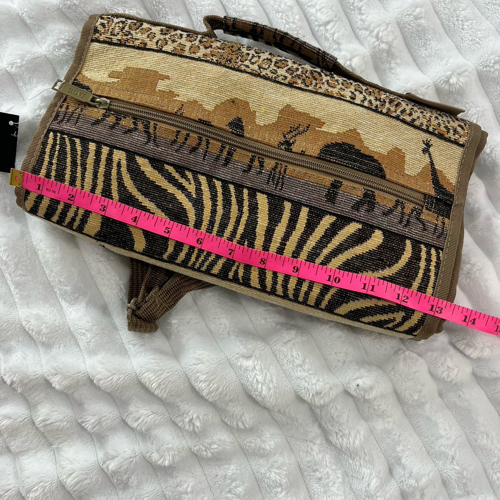 Vintage Jade Safari Print Tapestry Luggage Travel Bag Set Set Of 2 With Wheels