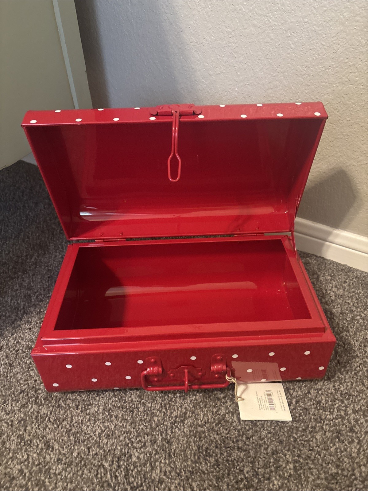 Maileg Storage Suitcase, Small, Red With Dots! New