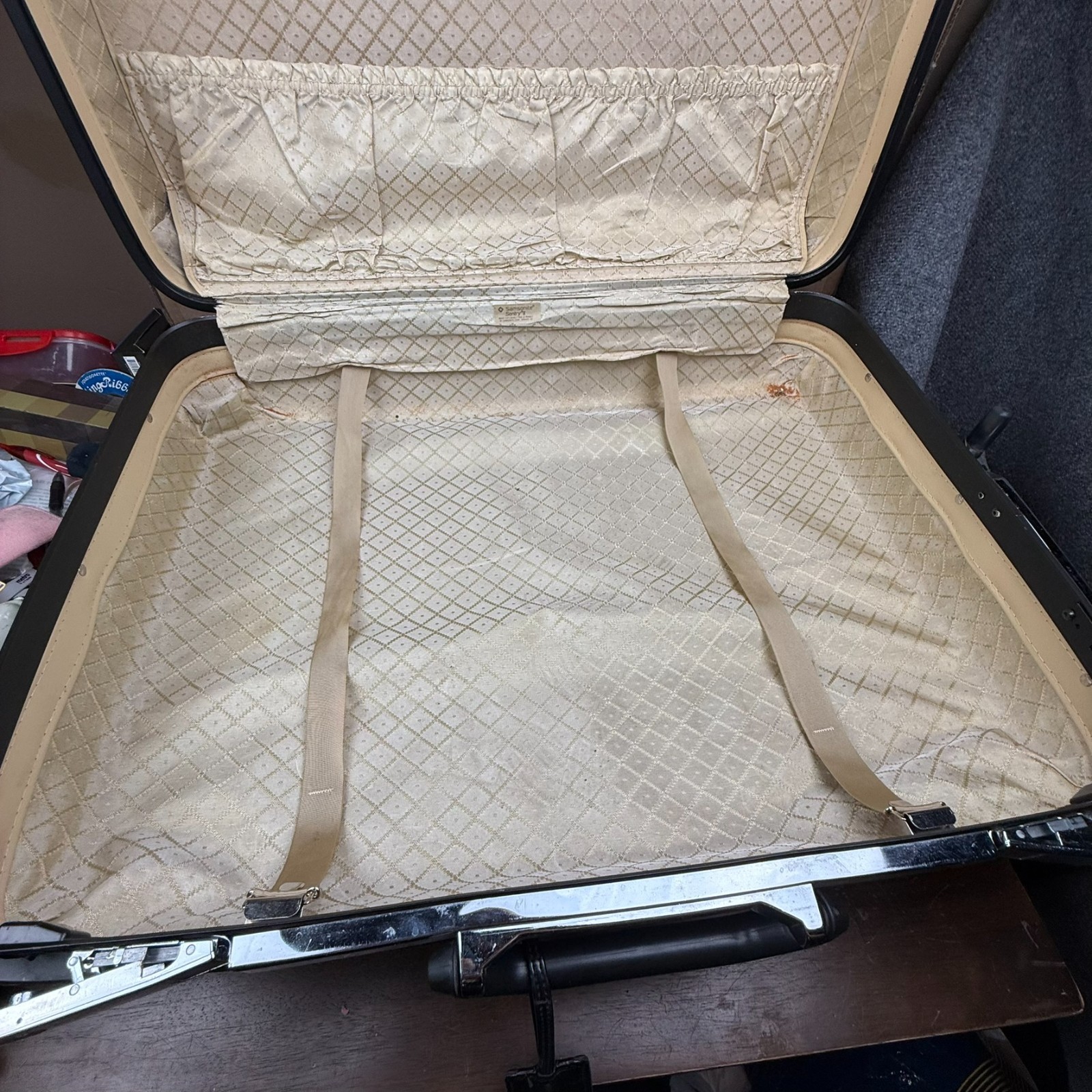 Vintage Samsonite Sentry II Suitcase Luggage JC Penney key missing damage