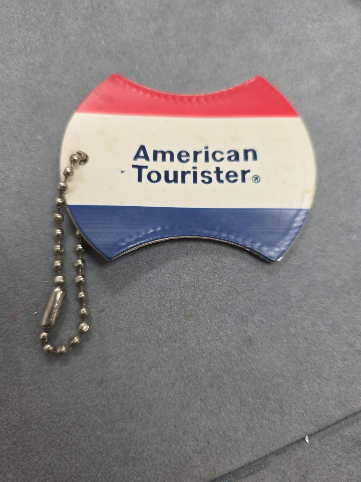 VTG 1970’S Red White Blue AMERICAN TOURISTER Luggage Suitcase Tag