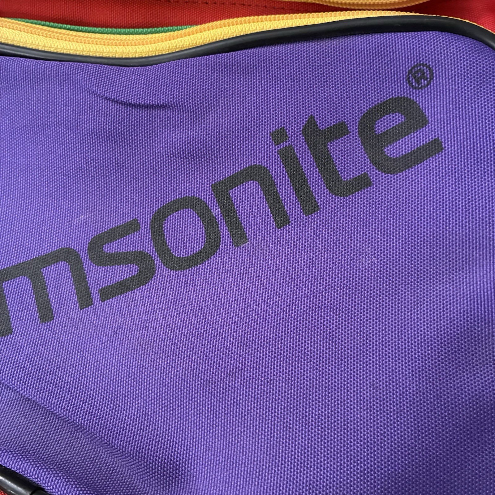 Vintage SAMSONITE Purple Red Blue Backpack Duffel Bag Travel Hiking Walking*READ