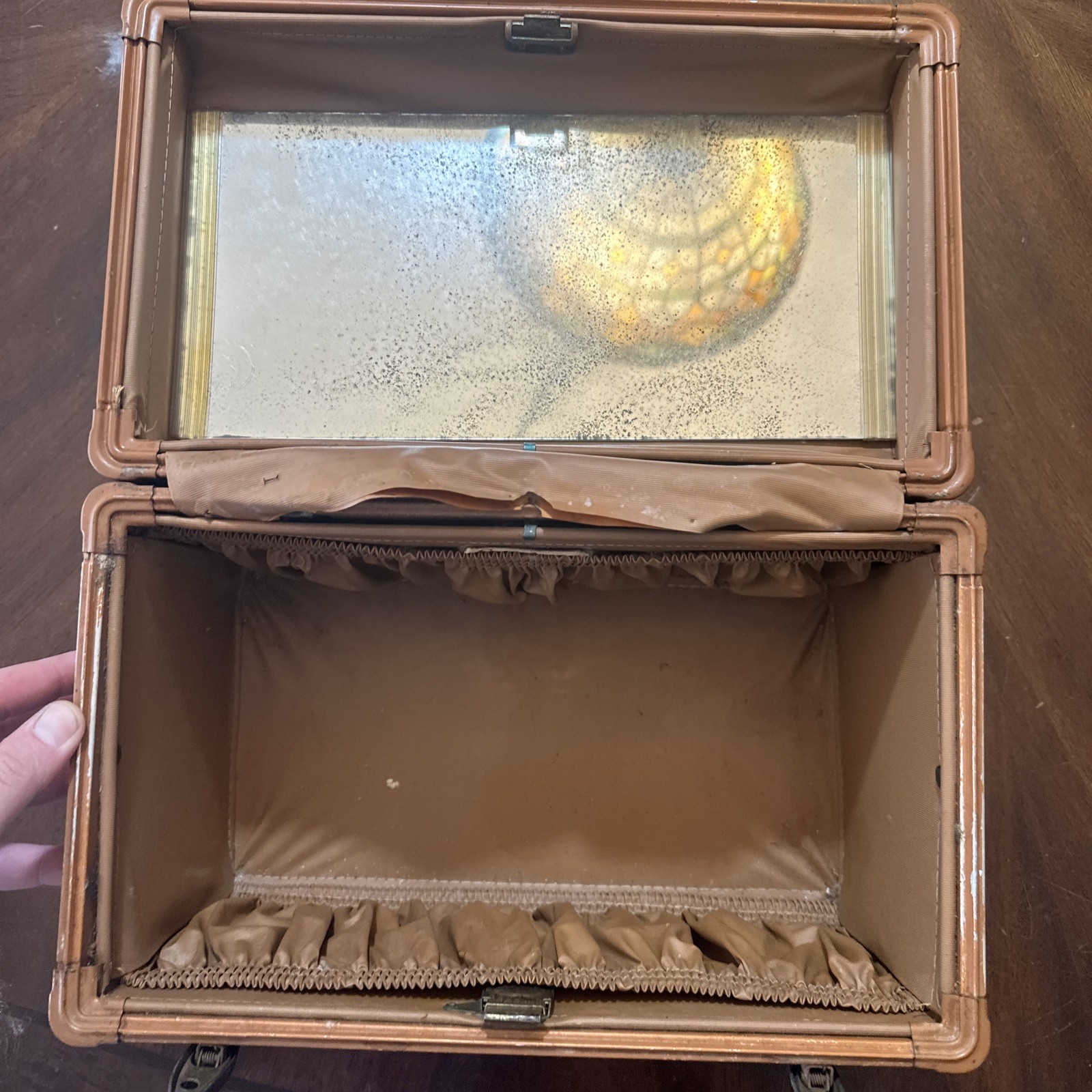 Vintage Samsonite /train Case -Cosmetic Case Mid Century Travel Luggage- Orange
