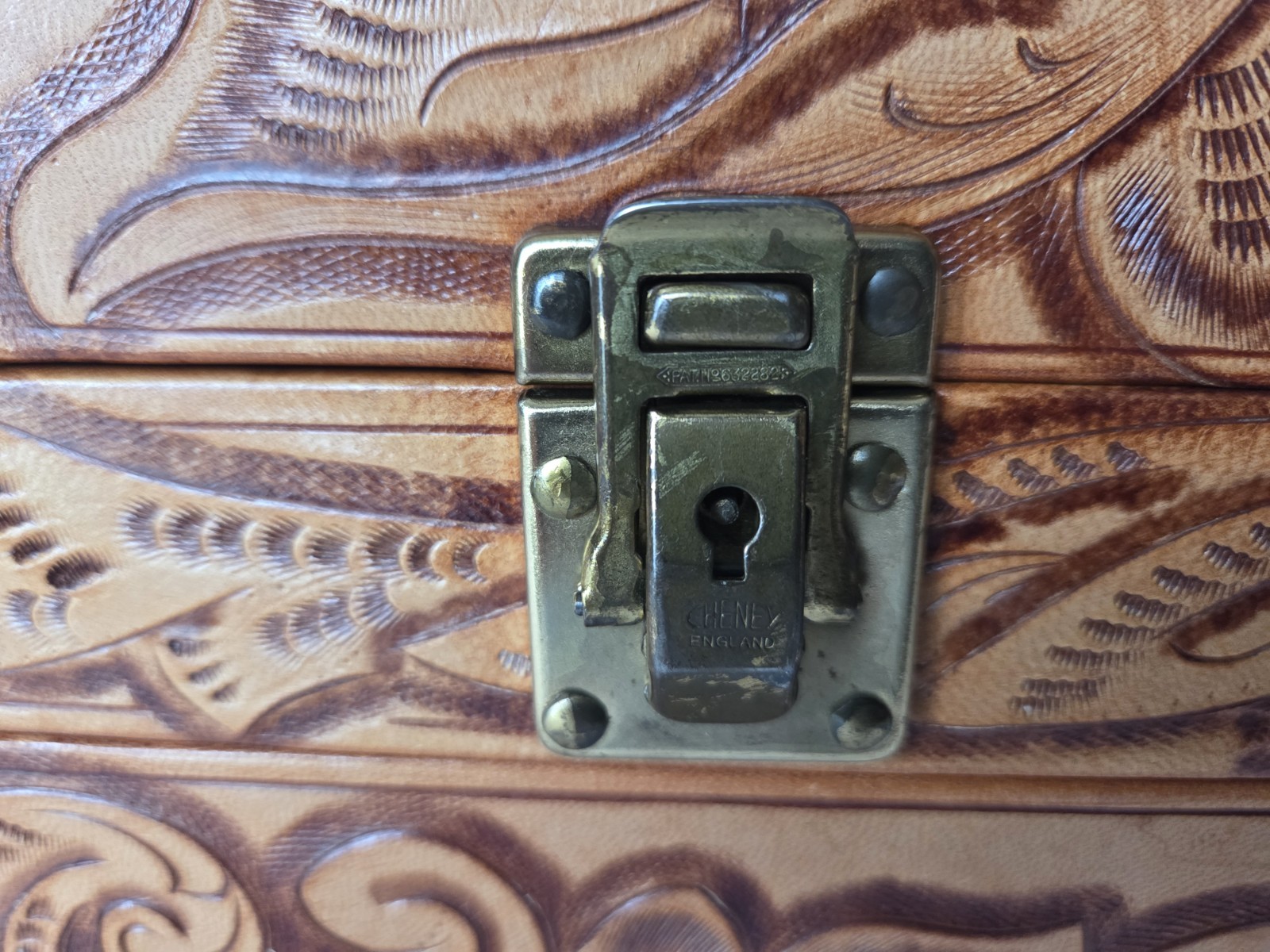 RARE!! Southwest Vintage Tooled Leather Jewelry/Cosmetic/Travel/Vanity Case