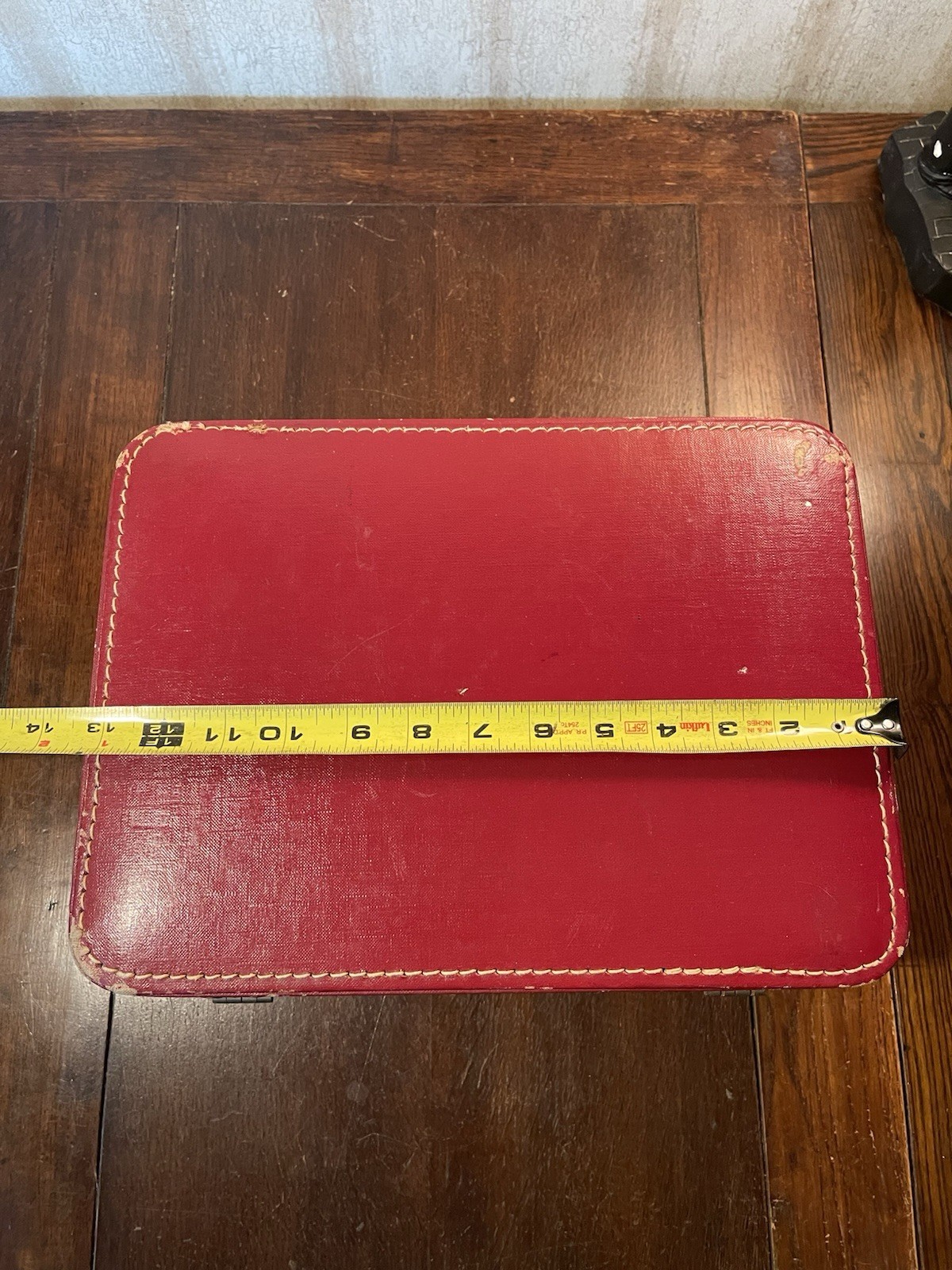 Vintage Antique Luggage Train Makeup Case w/mirror Early 1900s With Key Red