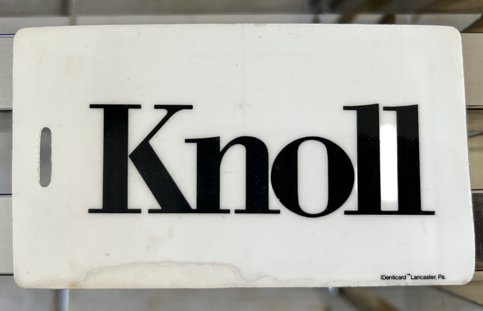 Vintage Knoll Furniture Identicard Luggage ID Tag Mid Century MCM Eames Era