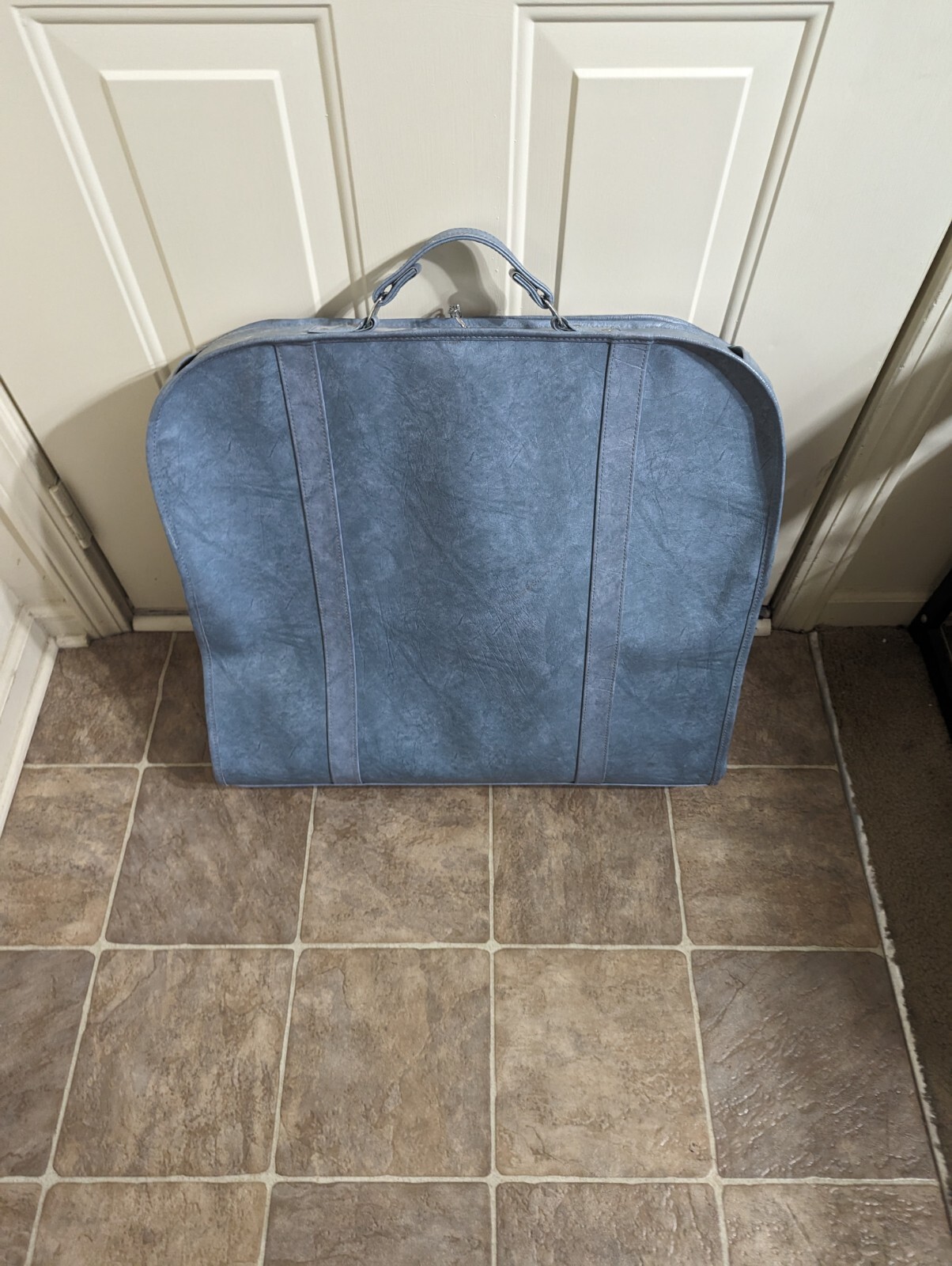 American Tourister Garment Bag Marbled Blue With Original Hangers VINTAGE RARE!!