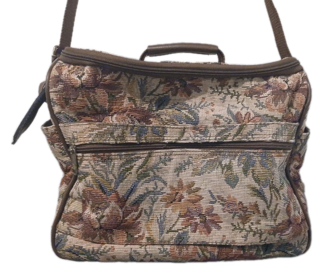 JC Penney Jaguar Vintage Floral Tapestry Travel Toiletry Makeup Bag