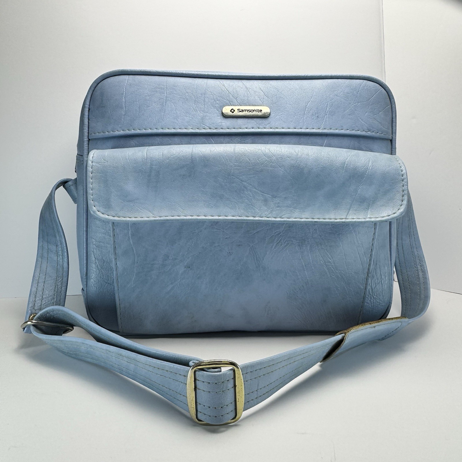 Samsonite Cordoba Vintage Blue Crossbody Bag | 70s 80s Retro Shoulder Bag