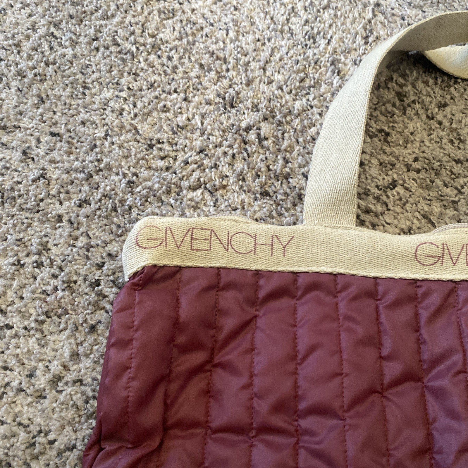70s-80s Burgundy Givenchy Nylon Travel Garment Bag Vintage Designer