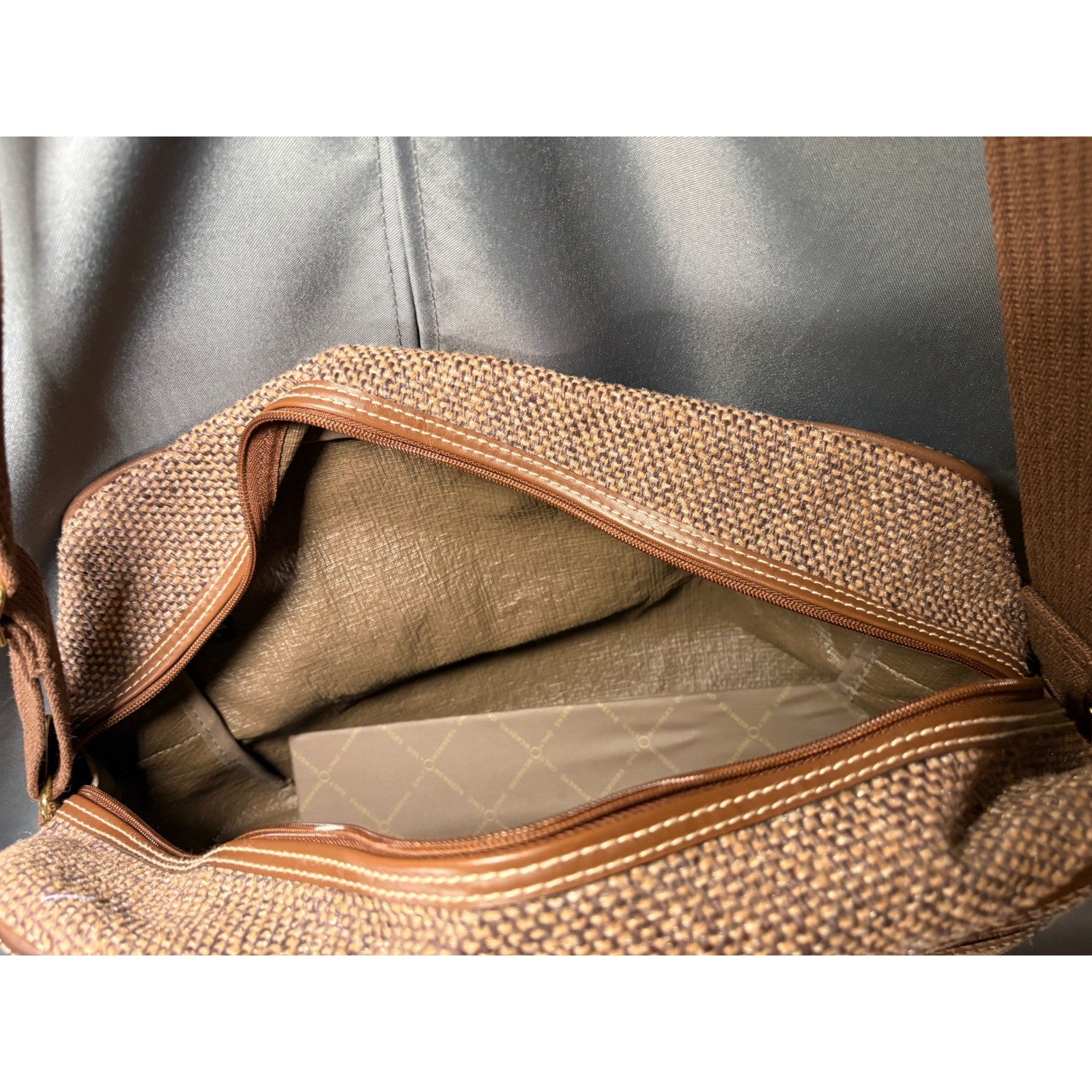 Vintage Members Only 3 Piece Luggage Set Brown Tweed Suitcase Garment Carry On