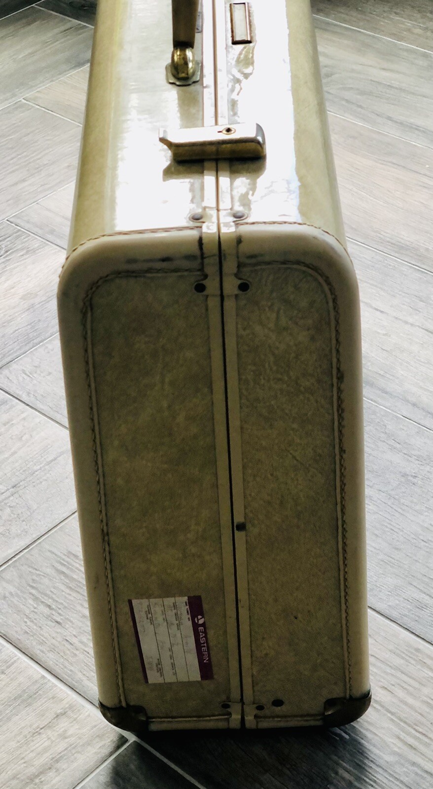 Vintage Towncraft Suitcase Hardshell Luggage 1950s Faux Marble Color
