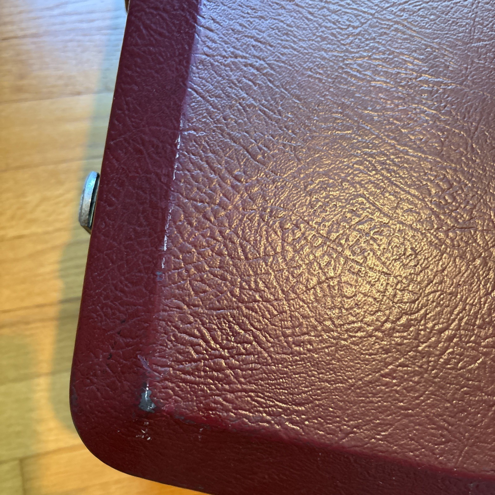 Vintage 70s80s American Tourister Burgundy Hard Shell Suitcase w/Wheels and Key