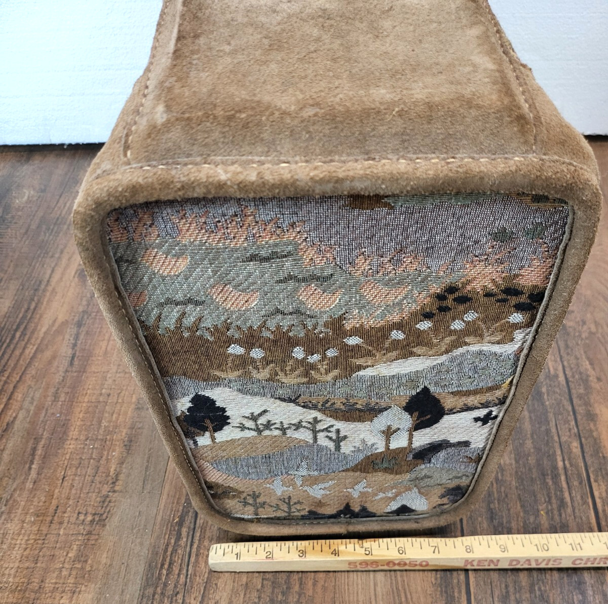 Vintage Country Luggage Suitcase Countryside with Unicorn suede Tapestry