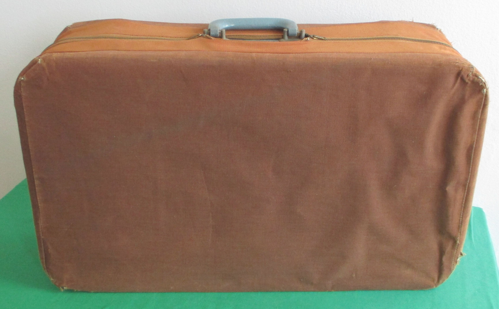 Vintage Travel Joy Suitcase Luggage Blue with Key & Protective Sleeve 23″ X 14″