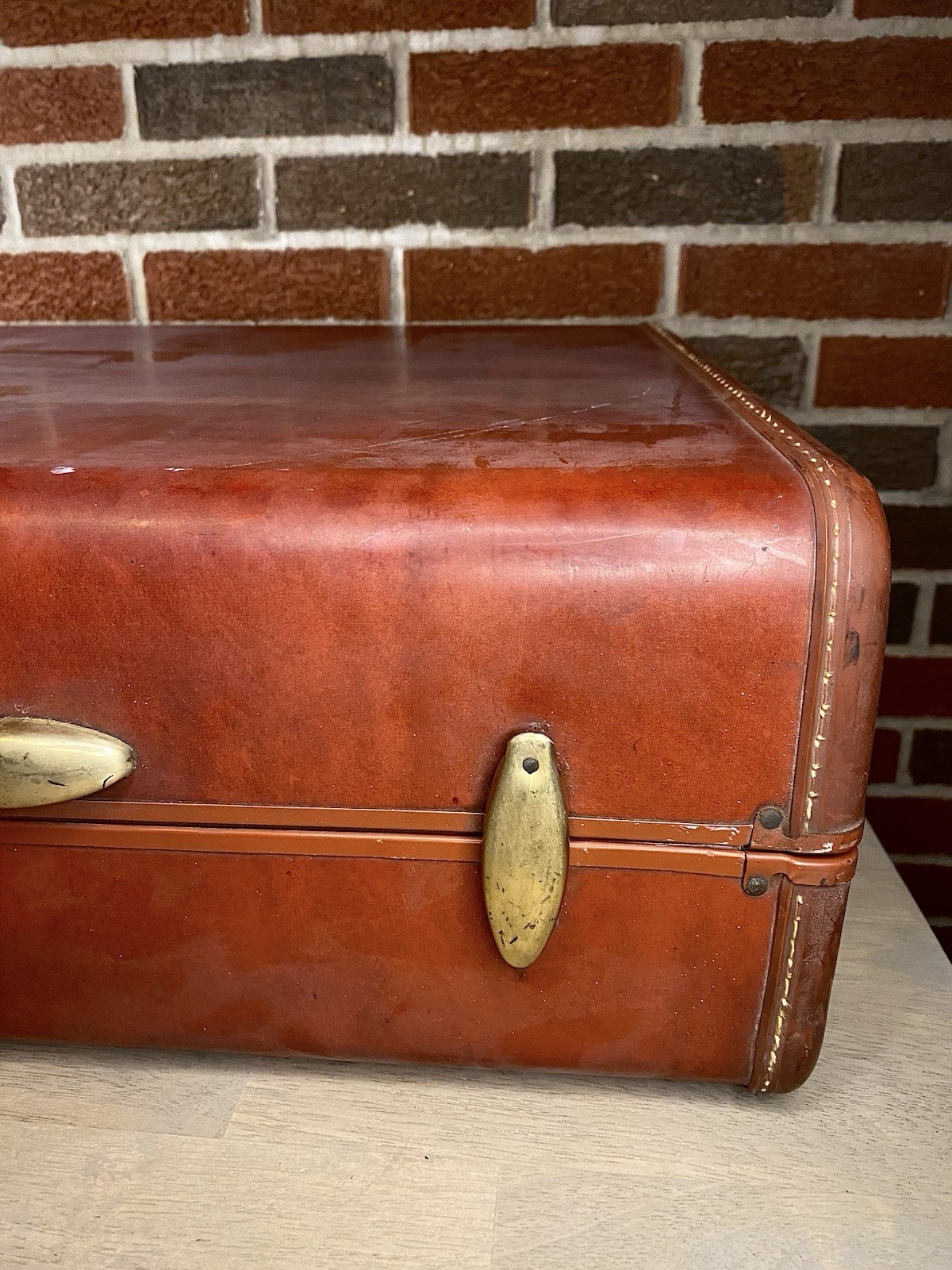Vintage Samsonite Suitcase by Shwayder Bros. Leather Hard Shell Travel Case 4937