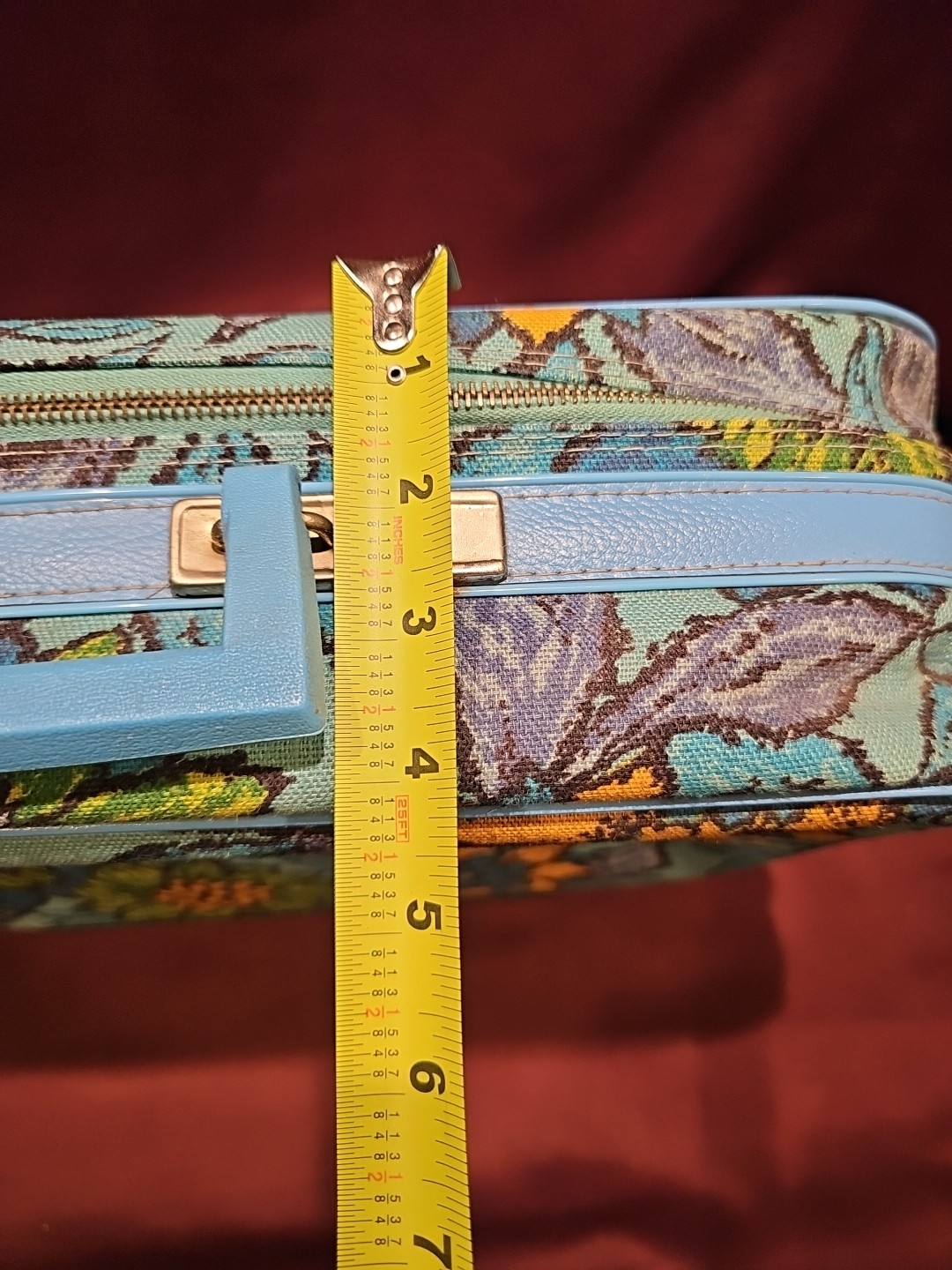 Vintage 1960’s Bantam Travelware Hippie Flower Power Suitcase Boho, Canvas & Key