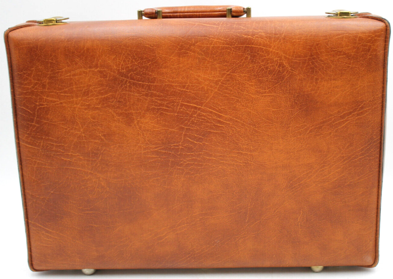Beautiful Soft Hard Shell Buckskin Butterscotch No Key Snap Lock Briefcase Heavy