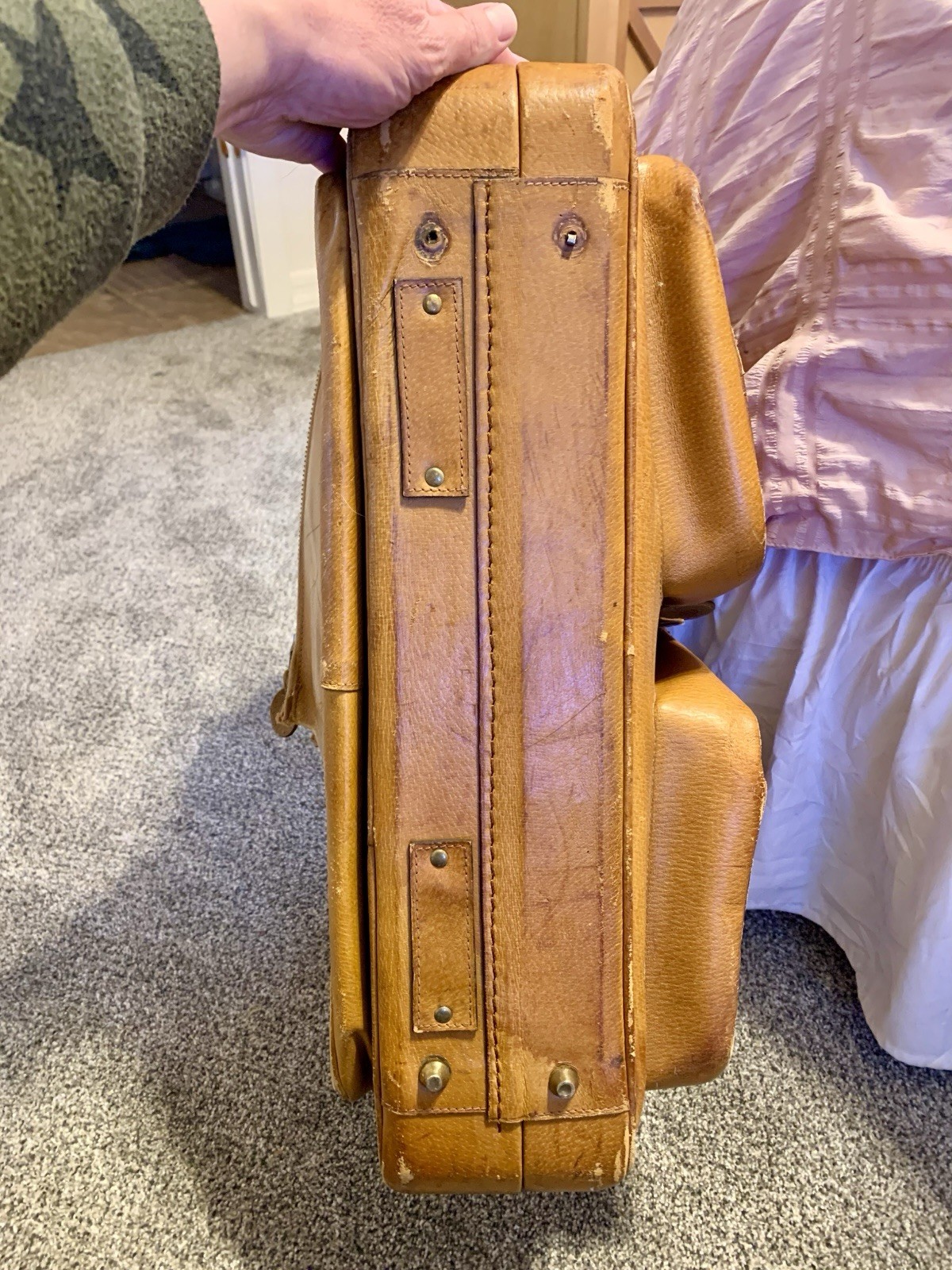 50s / 60s Vintage Clyde Creation Champs Elysèe Paris Leather Suitcase Travel Bag