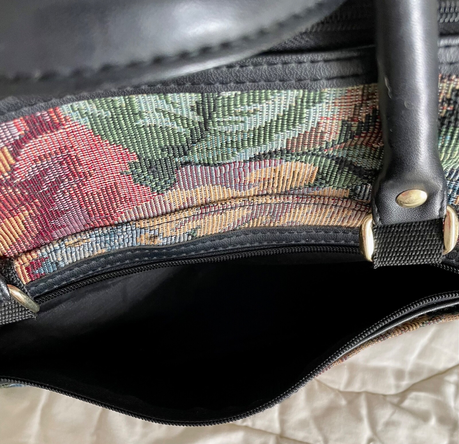 Concourse Tapestry Floral Bag Carry On Luggage. Green Black Pink Blue. 14″ W