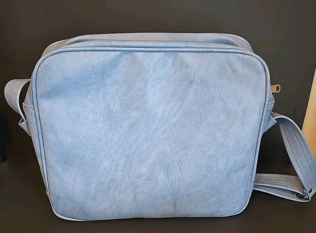 Vintage Samsonite Cordoba Carry On / Laptop Case Shoulder Travel Bag Light Blue