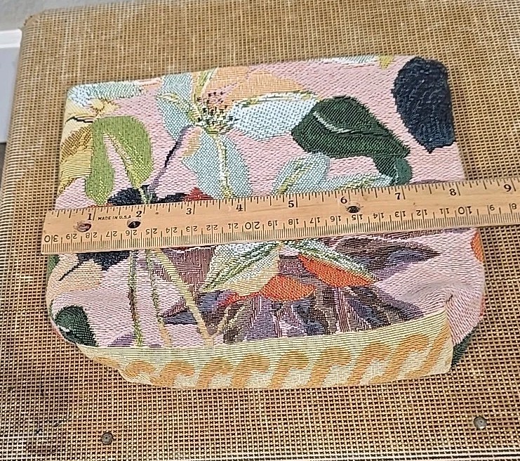 Yves Delorme Decoration Paradis Tote Tapestry Make Up Travel Bag Floral 6 X 9