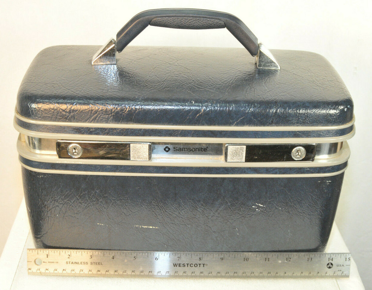 Vintage Samsonite Profile II Carryon Train Makeup Case Tray and Mirror Blue