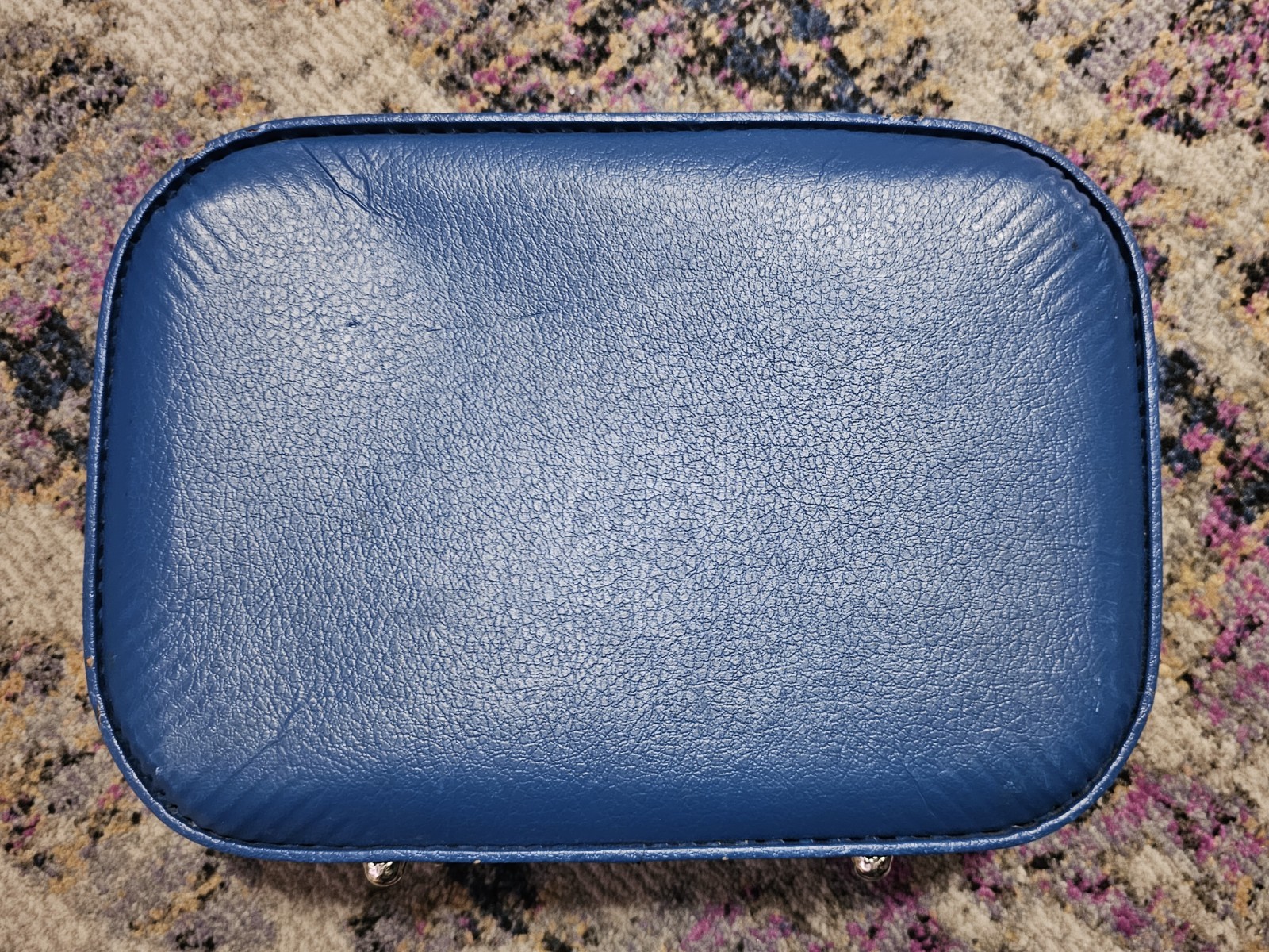 Vintage Small Blue Kids (Boy Train) “I’m Going to Grandma’s” Hard Sided Suitcase