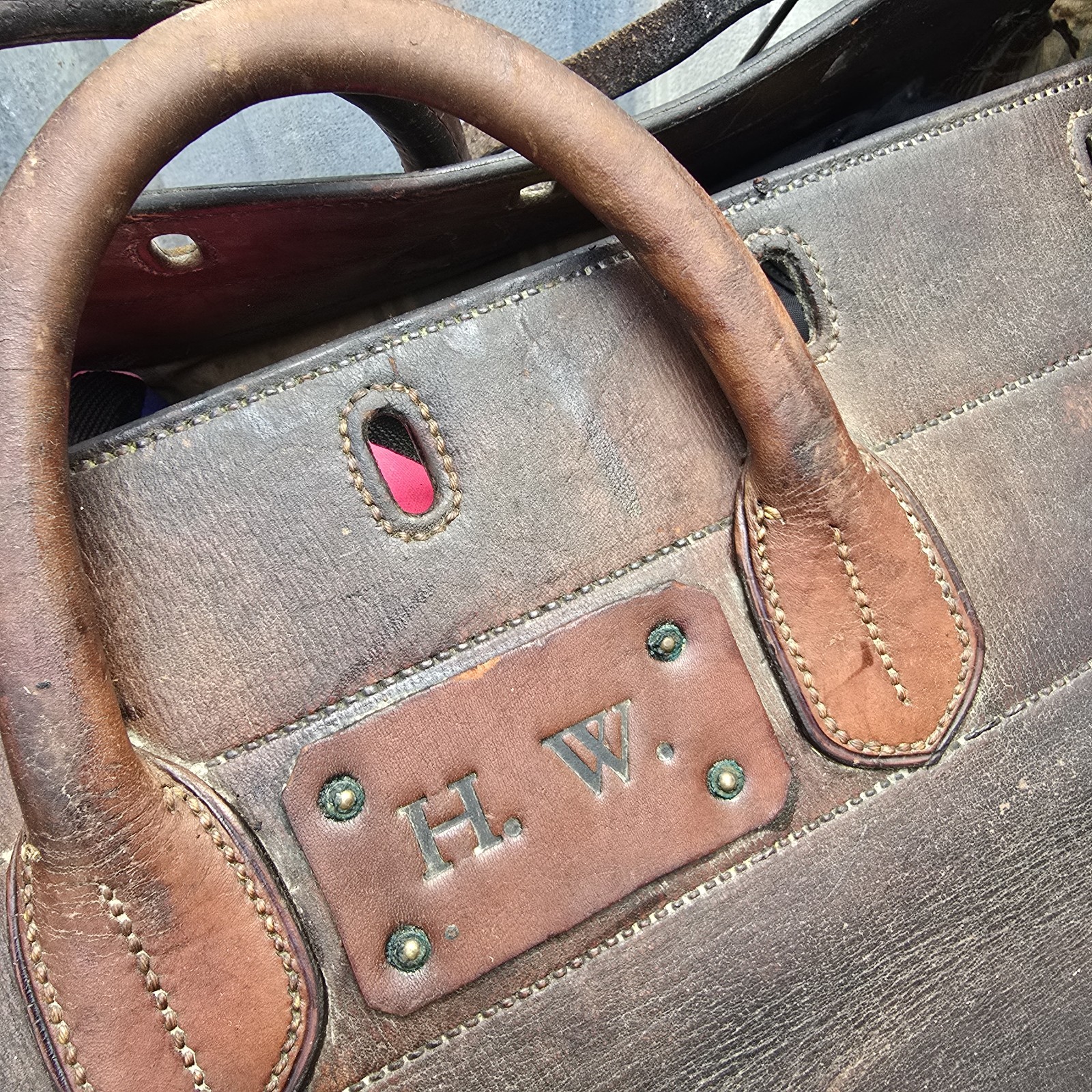 Antique 1800’s Large Railway Satchel Holdall Travel Valise Pre 1910