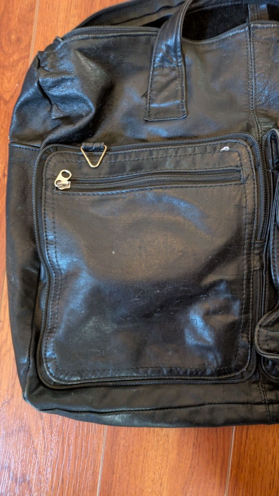 Vintage Leather FOLDABLE Bag Brown Briefcase Computer Travel Carry On Compact