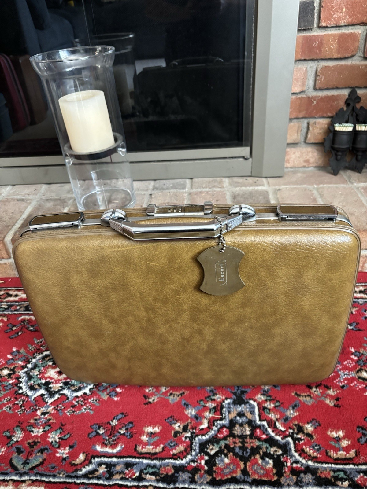 Vintage Escort American Tourister Briefcase Hard Shell Brown Luggage 18”x12.5”x3