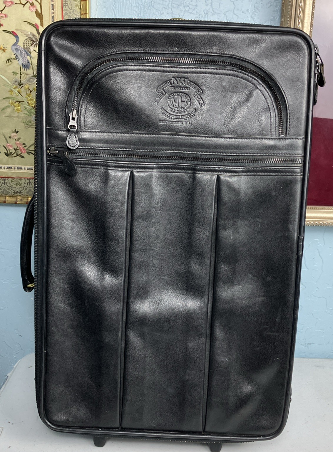 Vintage Ghurka 2 Way 1990s Traveler 52 Suitcase Marley Hodgson Black Leather