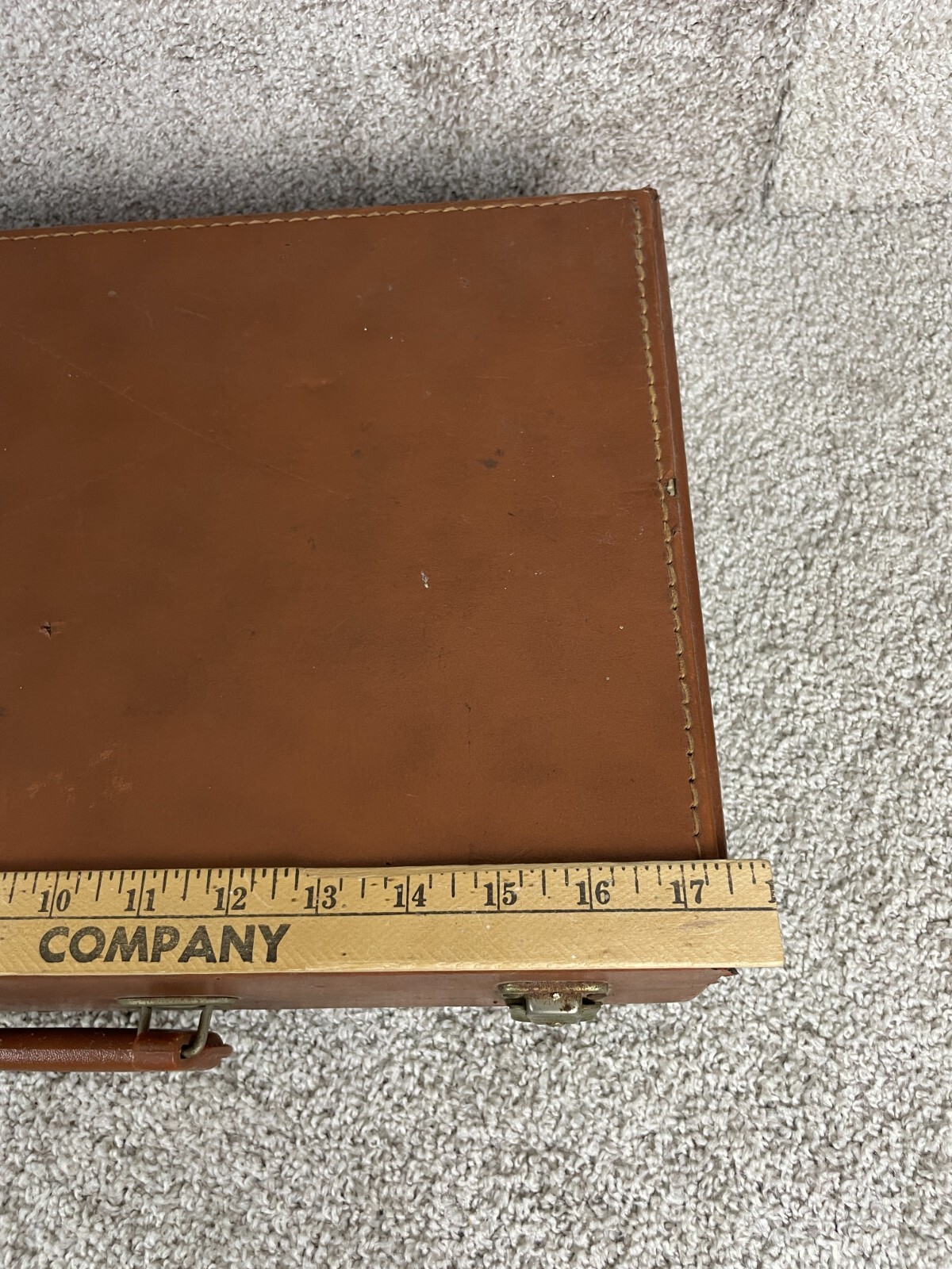 Vintage Ms Ginn & Co Leather US Govermnent Suitcase Luggage Briefcase Hard Case