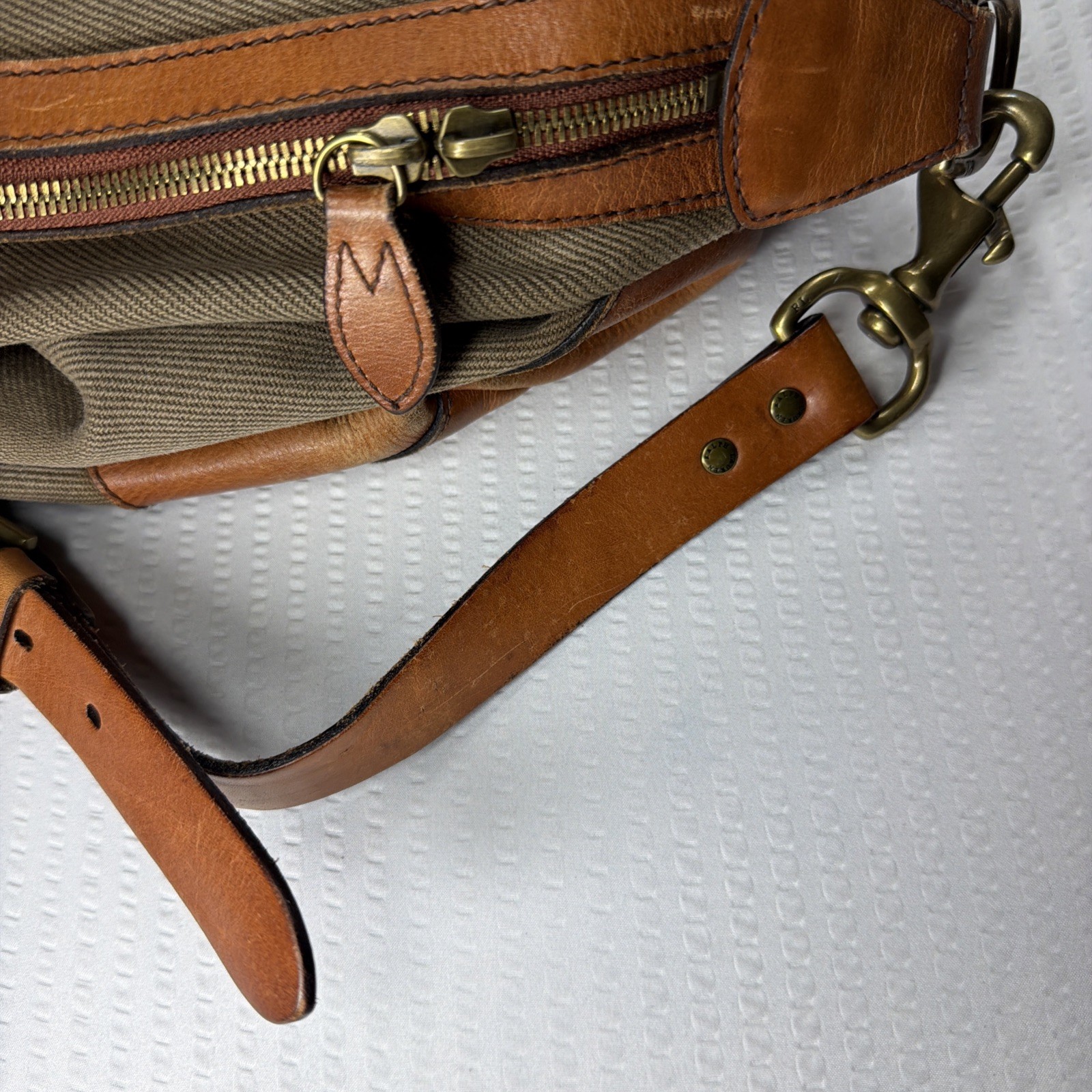 Vintage Polo Ralph Lauren Canvas Leather Weekender Safari Duffel Travel Bag XL