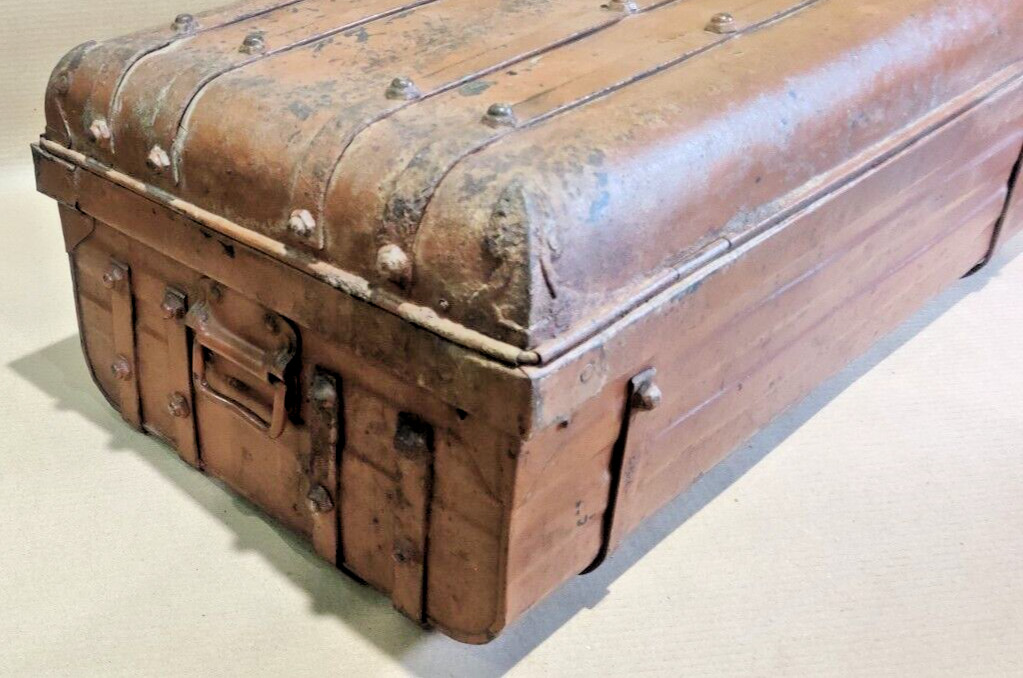 IRON SUITCASE TRUNK box TRAVEL chest Home Luggage storage India traditional item