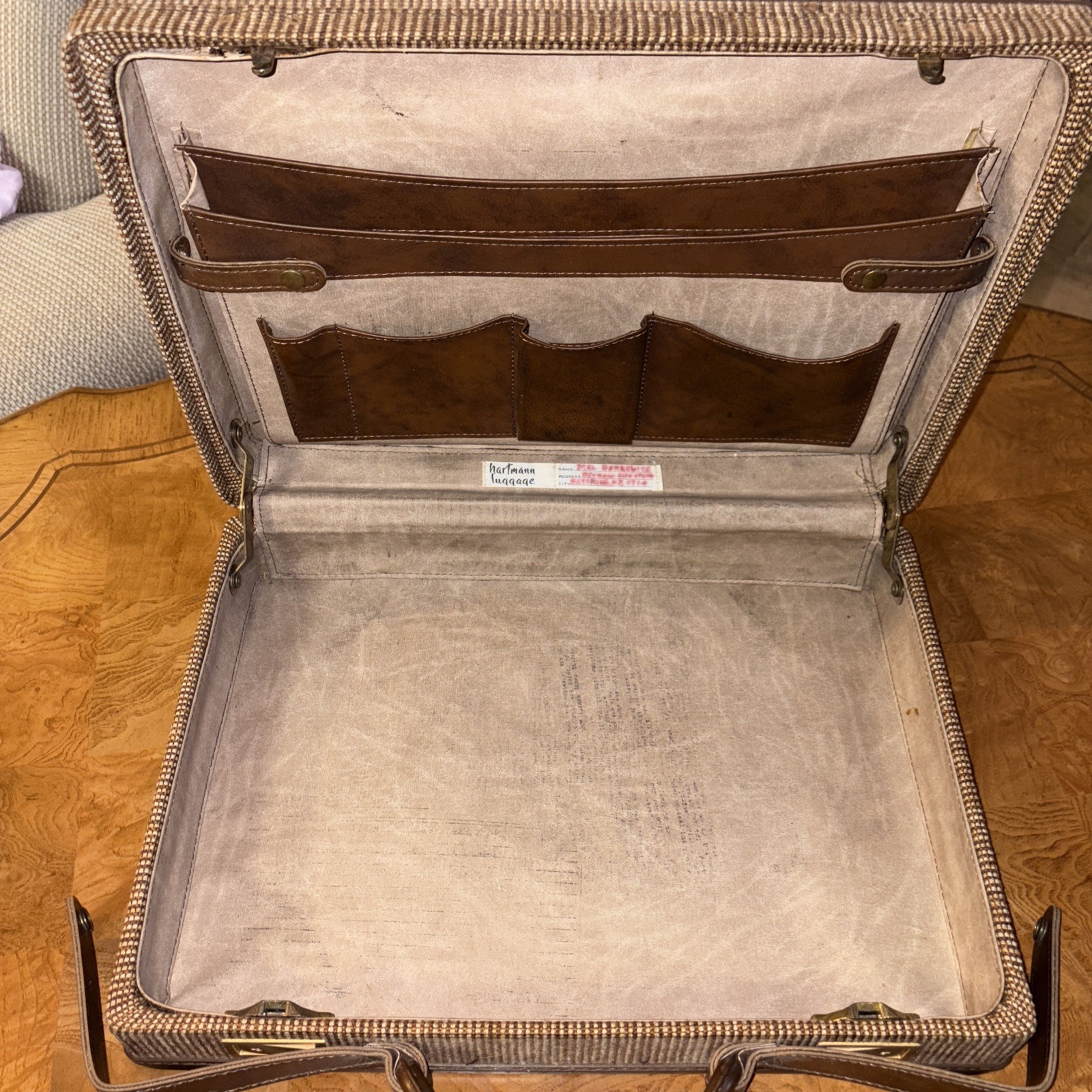 1920s Hartman Luggage Tweed And Leather Briefcase