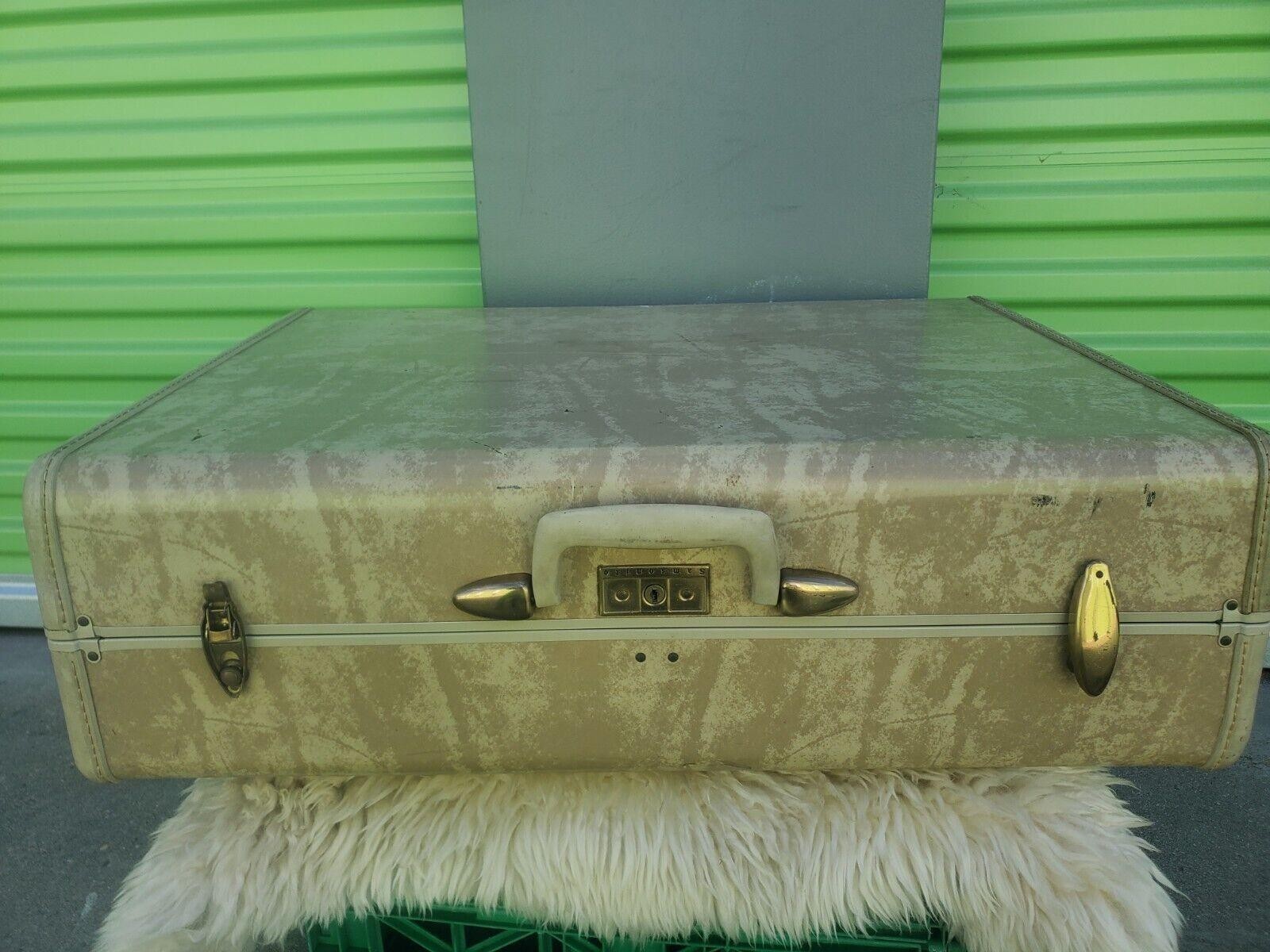 Vtg Samsonite Suitcase Desk Coffee Table Convertible MCM 2 Leg Sets 16″ & 7″ DIY