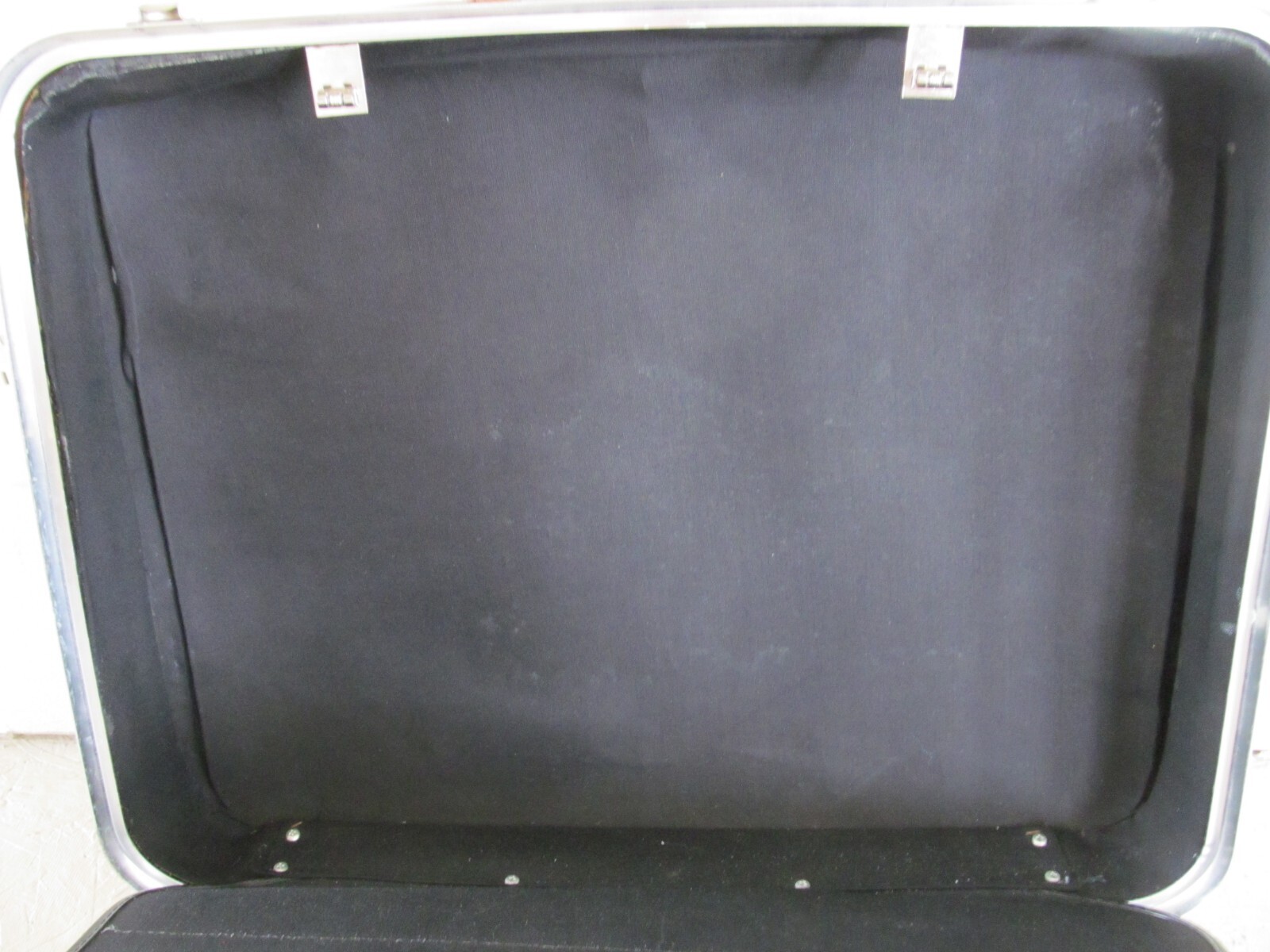 VTG 1960s Feather Lite Deluxe Suitcase Luggage Gray Vinyl Leather Handle