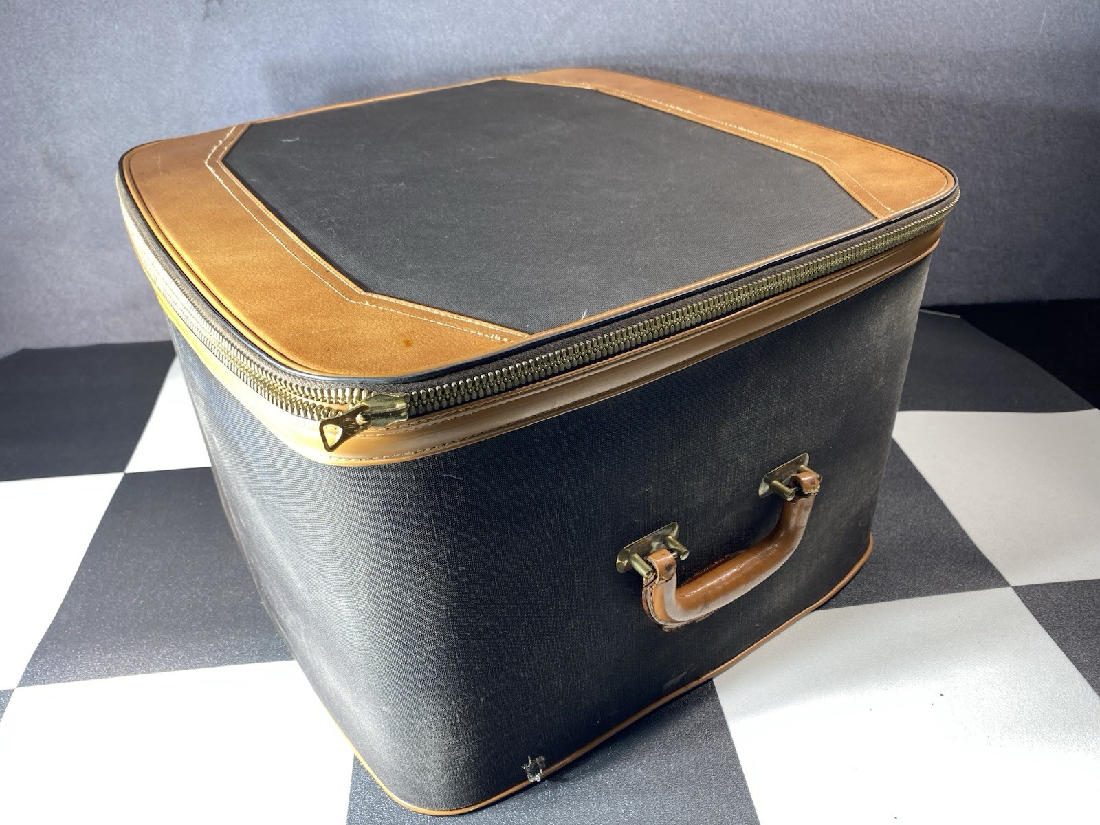 Its a Lark Leather Antique Suitcase Rare Travel Luggage