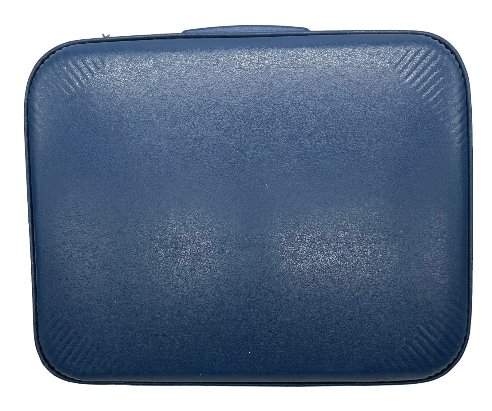 Vintage Blue Go Go Child’s Suitcase Hardside Going to Grandmas Rainbow Pencil