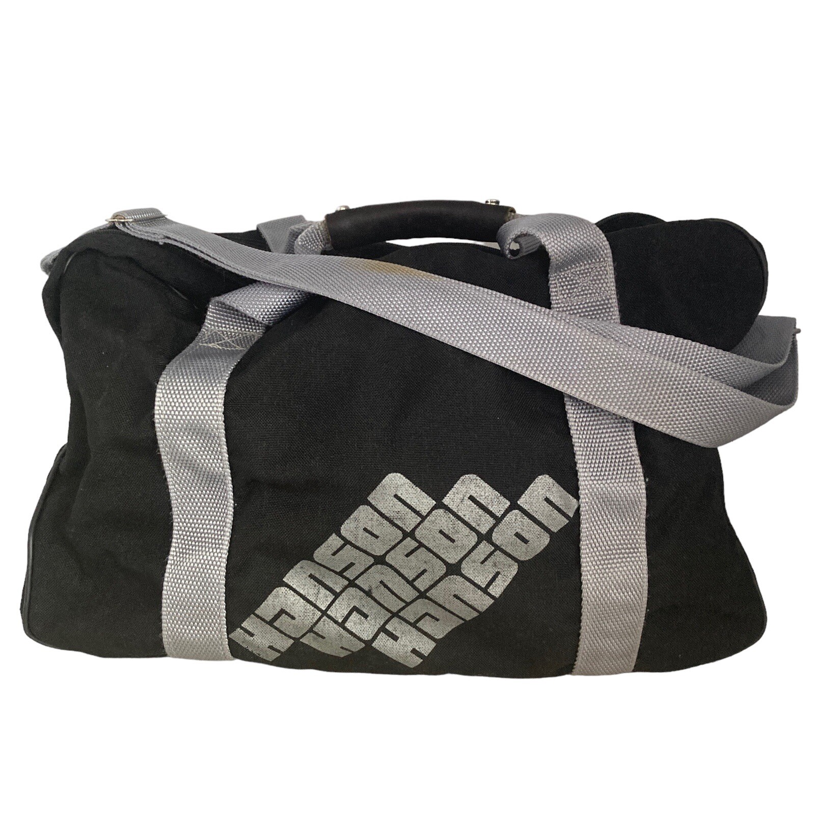 Vintage Anthalon Hanson Duffel Bag 18x13x9 Black Gray shoulder strap brothers
