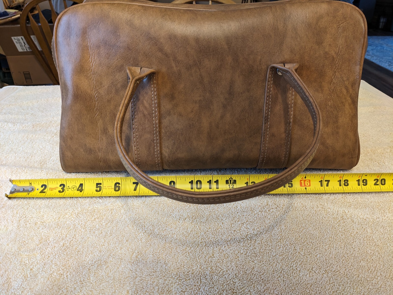VTG Airway Reto Brown Leather Travel Bag/ Luggage.