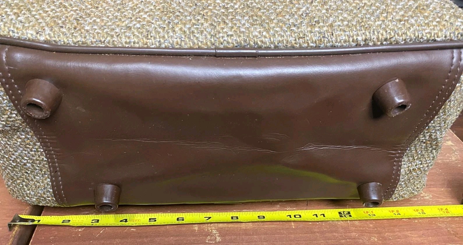 Set Of 2 Vintage 70s 80s Pierre Cardin Brown Tweed Suitcase Luggage Travel Bags